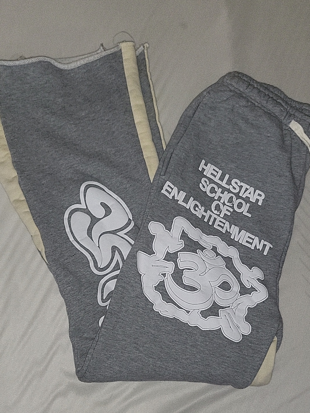 Hellstar Grey Sweatpants with White Graphics